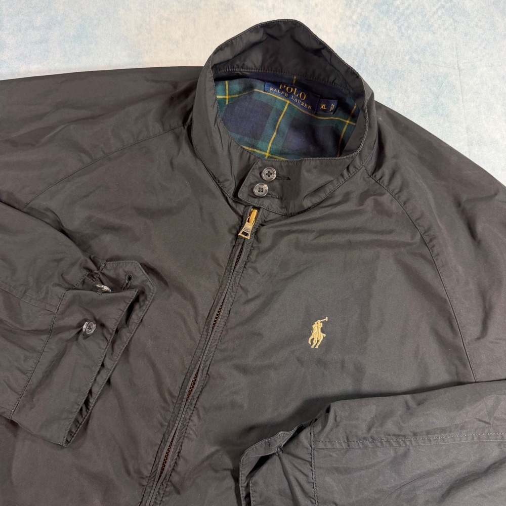 Polo Ralph Lauren Bi-Swing Harrington Jacket Mens XL Black Plaid Windbreaker